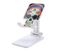 DWTJKMS Punk Rock - Supporto per telefono cellulare a forma di teschio, pieghevole, regolabile in altezza, portatile, supporto per cellulare, da scrivania, adatto a tutti gli smartphone, colore