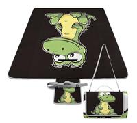 DWTJKMS Quiet - Tappetino da picnic a forma di coccodrillo, pieghevole, impermeabile, con borsa per la spesa, grande tappetino da picnic all'aperto, 147,3 x 147,3 cm, coperta da campeggio per spiaggia