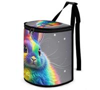 DWTJKMS Rainbow Rabbit Car Trash Can con coperchio Grande capacità Appeso Auto Trash Bin a prova di perdite Impermeabile Pattumiera Auto Must Haves Accessori interni