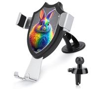 DWTJKMS Rainbow Rabbit - Supporto universale per telefono da auto, per bocchetta dell'aria dell'auto, adatto per tutti gli smartphone e modelli di auto, colore: nero