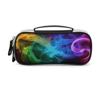 DWTJKMS Rainbow Smoke Leather Makeup Bag Portatile Piccolo Organizzatore Cosmetico Impermeabile Toiletry Borse Pennelli Matite E Viaggio Trucco Accessori