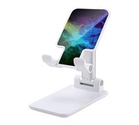 DWTJKMS Rainbow Smoke - Supporto per telefono cellulare, pieghevole, regolabile in altezza, portatile, adatto a tutti gli smartphone, colore: bianco