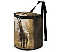 DWTJKMS Recinto e Horse Car Trash Can con coperchio Grande capacità Appeso Auto Trash Bin a prova di perdite Impermeabile Pattumiera Auto Must Haves Accessori interni