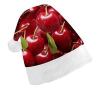 DWTJKMS Red Cherries Cappello di Babbo Natale Classico Cappello di Natale Addensare Natale Party Hat Divertente Cappello per le Vacanze per Unisex Adulti