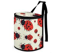 DWTJKMS Red Ladybug Car Trash Can con coperchio Grande capacità Appeso Auto Trash Bin a prova di perdite Impermeabile Cestino della spazzatura Auto Must Haves Accessori interni
