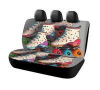 DWTJKMS Retro Pattini a rotelle colorato Auto Seat Cover,Auto Antiscivolo Protezione per Sedile Posteriore Durevole Antigraffio Misura Universale Sedili Auto Copertura Adatto Per Auto, Camion e SUV