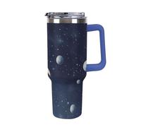 DWTJKMS Rocket in Space - Bicchiere in acciaio inox da 1,18 l, a prova di perdite, grande capacità, con manico, cannuccia a doppia parete, isolamento sottovuoto, riutilizzabile, mantiene freddo o