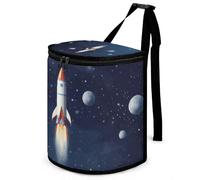DWTJKMS Rocket in Space Car Trash Can con coperchio Grande capacità Appeso Auto Trash Bin a prova di perdite Impermeabile Pattumiera Auto Must Haves Accessori interni