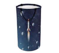 DWTJKMS Rocket in Space - Cesto portabiancheria pieghevole con manici per il trasporto, grande cesto portaoggetti per lavanderia, dormitorio e famiglia