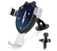 DWTJKMS Rocket in Space - Supporto universale per telefono cellulare, per tutti gli smartphone e i modelli di auto (nero)