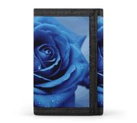 DWTJKMS Romantico blu rosa portafoglio minimalista uomo sottile tre volte portafogli moda moderno portafoglio antifurto contiene carte e contanti