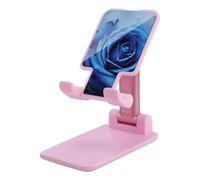 DWTJKMS Romantico supporto per telefono cellulare con rosa blu doppia pieghevole, regolabile in altezza supporto per telefono cellulare portatile da scrivania si adatta a tutti gli smartphone, stile