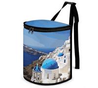 DWTJKMS Santorini - Pattumiera per auto con coperchio, grande capacità, a prova di perdite, impermeabile, accessorio indispensabile per interni