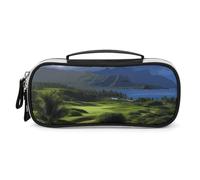 DWTJKMS Scenic Hawaii Golf Tropical Leather Makeup Bag Portatile Piccolo Organizzatore Cosmetico Impermeabile Borse Da Toilette Pennelli Matite E Viaggio Trucco Accessori
