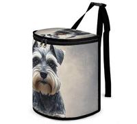 DWTJKMS Schnauzer Pattumiera per auto con coperchio, grande capacità, da appendere, a prova di perdite, impermeabile, accessorio per interni
