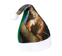 DWTJKMS Scoiattolo divertente animale cappello di Babbo Natale classico pelliccia cappello di Natale addensare cappello di Natale con paillettes divertente vacanza inverno berretto