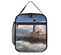 DWTJKMS Sea Lighthouse, borsa termica per il pranzo, a prova di perdite, per uomini e donne, con manico, riutilizzabile, isolata, per ufficio, lavoro, picnic