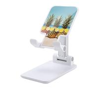 DWTJKMS Seaside Beach Yellow Geometric Ananas Supporto per telefono cellulare Dual pieghevole, regolabile in altezza Supporto per telefono cellulare portatile Dock da scrivania si adatta a tutti gli