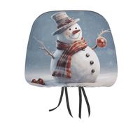 DWTJKMS Set di 2 copri poggiatesta per auto con pupazzo di neve, regolabili, riutilizzabili, accessori per interni dell'auto, accessori per sedili auto, stile vintage, per la maggior parte delle auto