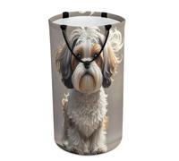 DWTJKMS Shih Tzu - Cesto portabiancheria per cani, pieghevole, con manici per il trasporto, grande cesto portaoggetti per lavanderia, dormitorio, famiglia