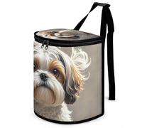 DWTJKMS Shih Tzu - Pattumiera per cani con coperchio, grande capacità, da appendere, a prova di perdite, impermeabile, accessorio per interni