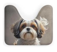 DWTJKMS Shih Tzu - Tappetino da bagno a forma di U, ad asciugatura rapida, assorbente, antimacchia, antiscivolo, per base WC ovale