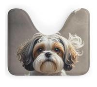 DWTJKMS Shih Tzu, tappetino da bagno a forma di U, ad asciugatura rapida, assorbente, antiscivolo, per pavimento del bagno (50,8 x 40,6 cm)