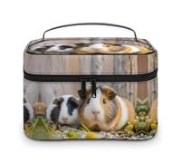 DWTJKMS Simpatica borsa per il trucco di GuineaPig, organizer per cosmetici, grande capacità, portatile, borsa da trucco da donna, con manico e divisore