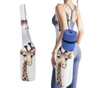 DWTJKMS Simpatica borsa per tappetino da yoga, in tela resistente, con tasca per bottiglia d'acqua e borsa bagnata inferiore, adatta alla maggior parte dei tappetini da yoga
