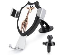 DWTJKMS Simpatica giraffa supporto per telefono cellulare da auto, universale, adatto per tutti gli smartphone e i modelli di auto (nero)