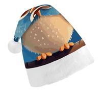 DWTJKMS Simpatico cappello di Babbo Natale a forma di gufo in stile cartone animato, cappello di Natale spesso, cappello divertente per feste di Natale, unisex, per adulti