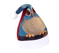 DWTJKMS Simpatico cappello di Babbo Natale gufo cartone animato classico cappello di Natale spesso cappello di Natale con paillettes divertente vacanza invernale berretto