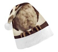 DWTJKMS Simpatico cappello di Babbo Natale gufo classico cappello di Natale spesso cappello per feste di Natale divertente cappello per le vacanze per adulti unisex