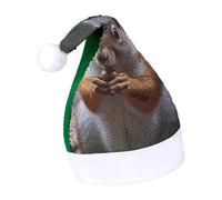 DWTJKMS Simpatico cappello di Babbo Natale scoiattolo classico cappello di Natale in pelliccia spessa cappello di Natale con paillettes divertente cappello invernale per vacanze