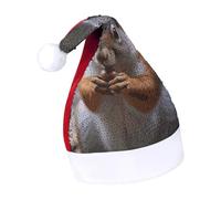DWTJKMS Simpatico cappello di Babbo Natale scoiattolo classico cappello di Natale in pelliccia spessa cappello di Natale con paillettes divertente cappello invernale per vacanze