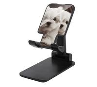 DWTJKMS Simpatico supporto per telefono cellulare a forma di cucciolo di maltese, pieghevole, regolabile in altezza, portatile, supporto per cellulare da scrivania, adatto a tutti gli smartphone