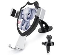 DWTJKMS Simpatico supporto per telefono da auto a forma di elefante, supporto universale per auto, adatto per tutti gli smartphone e i modelli di auto (nero)