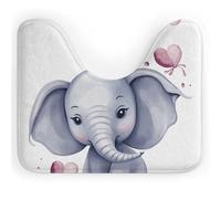 DWTJKMS Simpatico tappetino da bagno a forma di elefante, ad asciugatura rapida, assorbente, resistente alle macchie, tappetino da bagno antiscivolo per base WC ovale