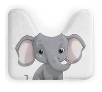 DWTJKMS Simpatico tappetino da bagno a forma di elefante in stile cartone animato, ad asciugatura rapida, assorbente, resistente alle macchie, tappetino da bagno antiscivolo per base WC ovale