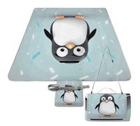 DWTJKMS Simpatico tappetino da picnic a forma di pinguino, pieghevole, impermeabile, con borsa per tote, grande tappetino da picnic all'aperto, 147,3 x 147,3 cm, coperta da campeggio per spiaggia