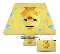 DWTJKMS Simpatico tappetino da picnic a forma di pollo, pieghevole, impermeabile, con borsa per la spesa, grande tappetino da picnic all'aperto, 147,3 x 147,3 cm, coperta da campeggio per spiaggia