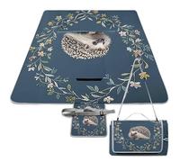 DWTJKMS Simpatico tappetino da picnic a forma di riccio, pieghevole, impermeabile, con borsa per la spesa, grande tappetino da picnic all'aperto, 147,3 x 147,3 cm, coperta da campeggio per spiaggia