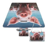 DWTJKMS Simpatico tappetino da picnic con animali domestici, pieghevole, impermeabile, con borsa per tote, grande tappetino da picnic all'aperto, 147,3 x 147,3 cm, coperta da campeggio per spiaggia