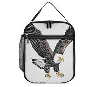 DWTJKMS Sketch of Bald Eagle - Borsa termica per il pranzo, a prova di perdite, per uomini e donne, con manico, riutilizzabile, isolata, per ufficio, lavoro, picnic