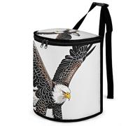 DWTJKMS Sketch of Bald Eagle Diving Car Trash Can con coperchio Grande capacità Appeso Auto Cestino della spazzatura a prova di perdite Impermeabile Pattumiera Auto Must Haves Accessori interni
