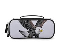 DWTJKMS Sketch of Bald Eagle Diving Leather Makeup Bag Portatile Piccolo Organizzatore Cosmetico Impermeabile Borse Da Toilette Pennelli Matite E Viaggio Trucco Accessori