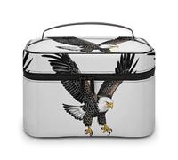 DWTJKMS Sketch of Bald Eagle Diving Makeup Bag, Organizer per cosmetici Grande Capacità Portatile Trucco Borse Da Viaggio Donna Borse da toilette con Manico E Divisore