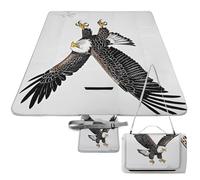 DWTJKMS Sketch of Bald Eagle - Tappetino da picnic per immersioni, pieghevole, impermeabile, con borsa per tote, grande, 147,3 x 147,3 cm, coperta da campeggio per spiaggia, parco, viaggi
