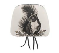 DWTJKMS Skunk, copertura per poggiatesta auto, regolabile, riutilizzabile, accessorio per interni auto, stile vintage, per la maggior parte delle auto