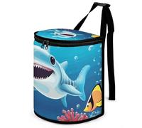 DWTJKMS Smiling Shark Car Trash Can con coperchio Grande capacità Appeso Auto Trash Bin a prova di perdite Impermeabile Pattumiera Auto Must Haves Accessori interni
